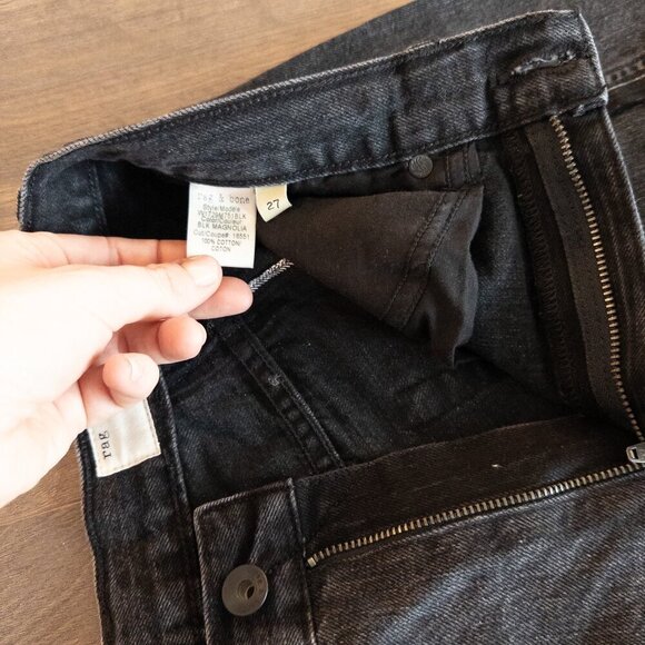 NEW Rag & Bone Two Tone Distressed Straight Leg Jean Limited Collection $495 - Picture 10 of 12